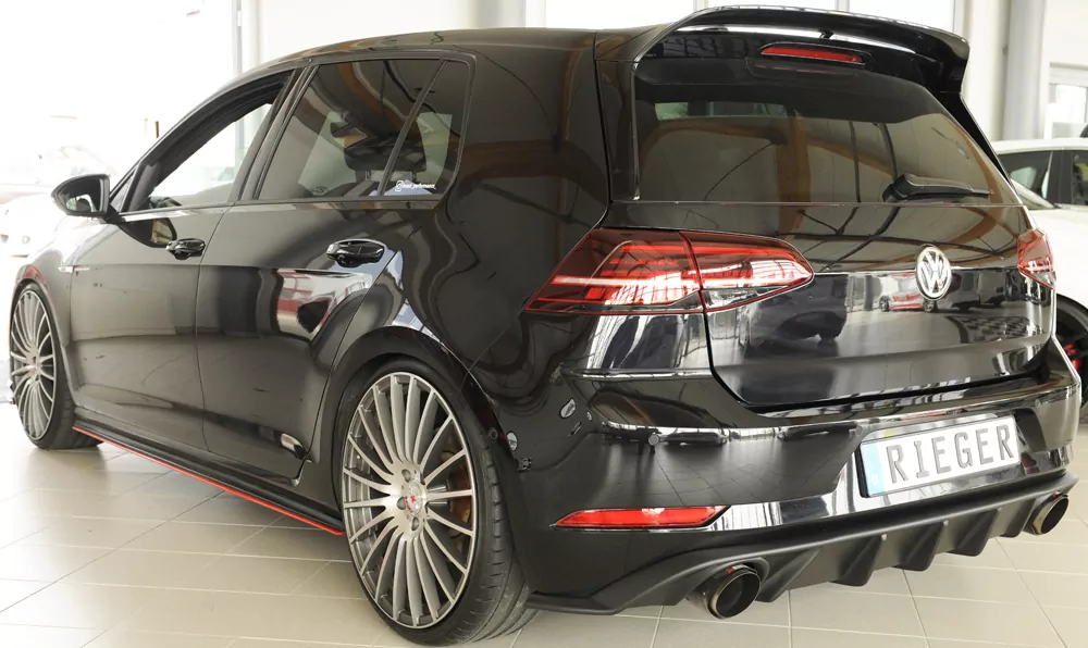 Rieger Heckeinsatz für VW Golf 7 GTI - 5-tür. 02.17- (ab Facelift) carbon optik