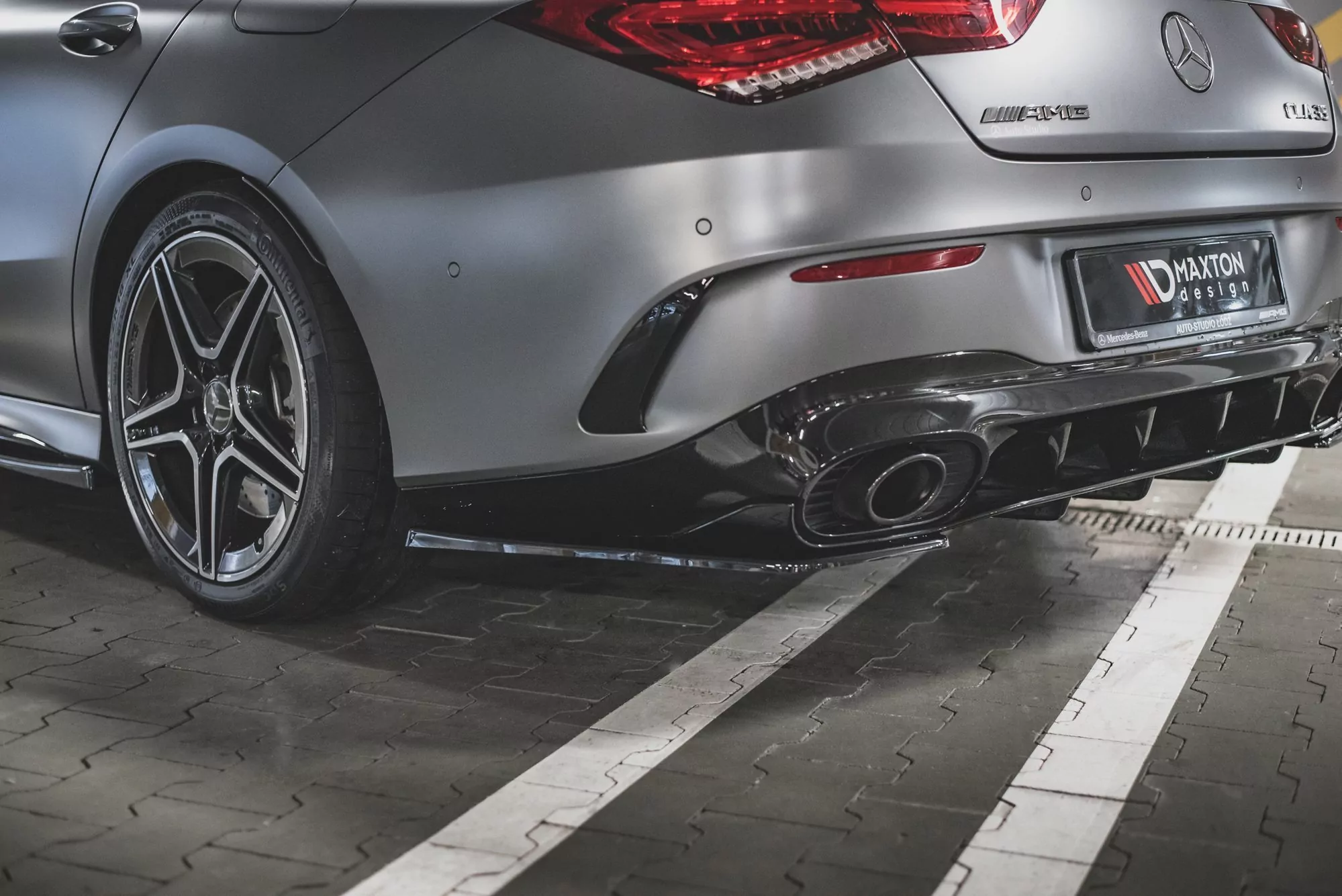 Heck Ansatz Flaps Diffusor Für Mercedes-AMG CLA 35 Aero / 45 Aero C118 Schwarz Hochglanz