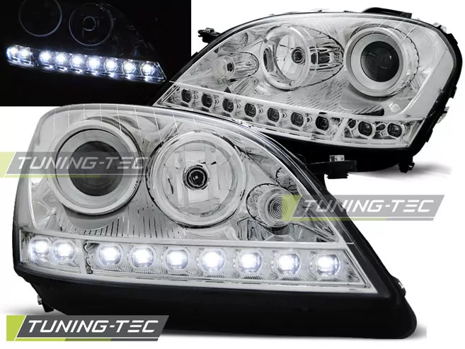 Headlights Daylight Chrome Fits Mercedes W164 Ml M-Klasse 05-07  