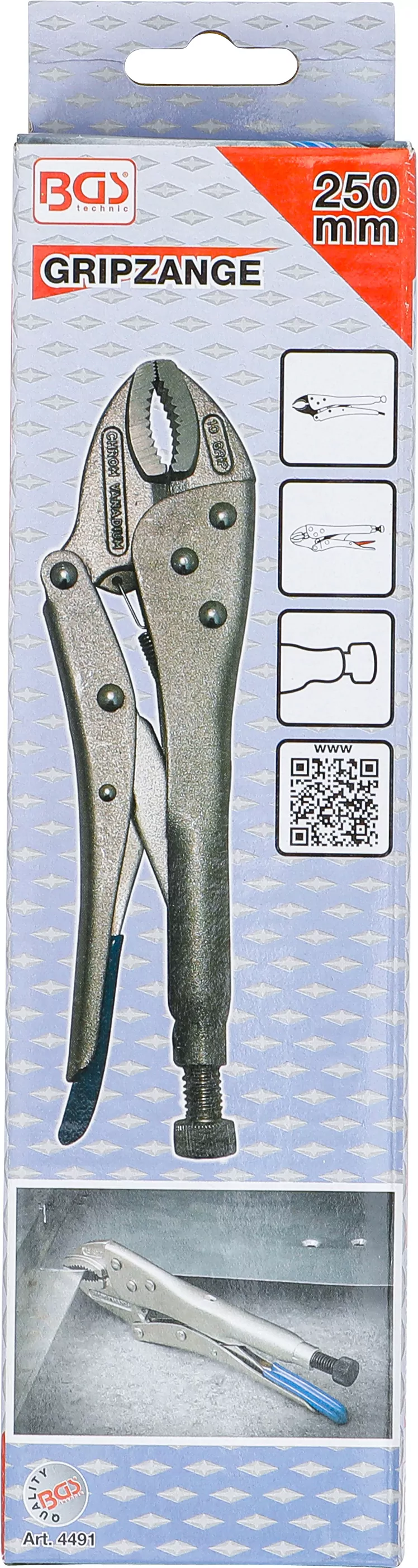 Gripzange | mit Vinyl-Grip-Lösehebel | 250 mm