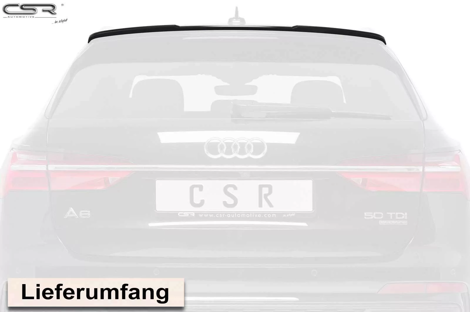 Heckflügel mit ABE für Audi A6 C8 Avant HF664-M Carbon Look (matt)