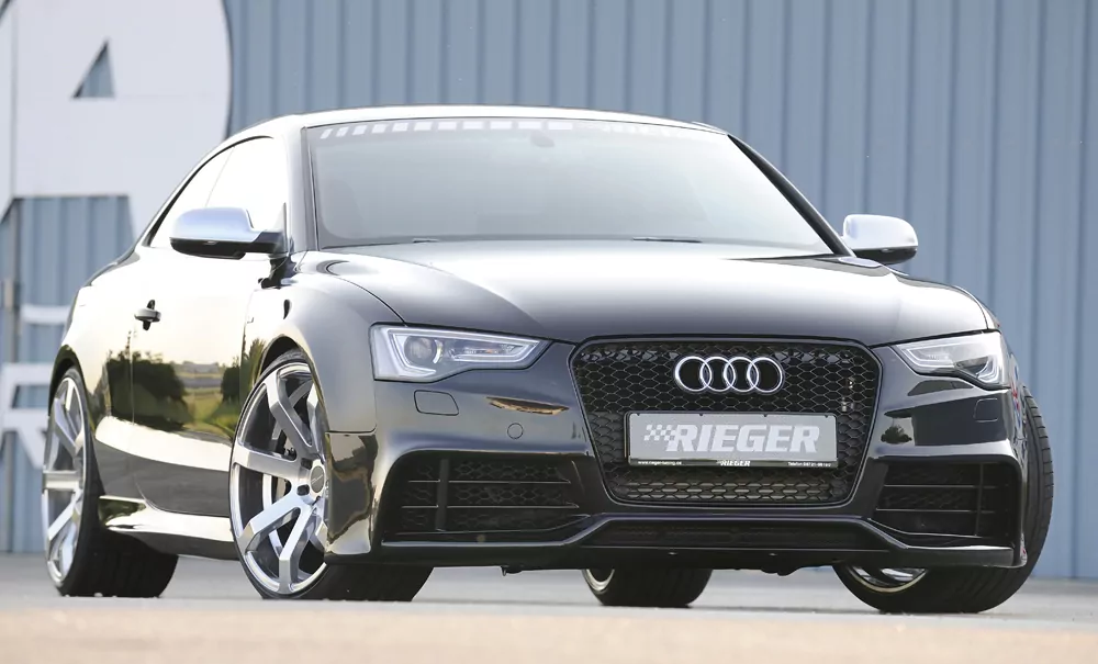 Rieger Spoilerstoßstange für Audi A5 (B8/B81) - Cabrio 10.11-06.16 (ab Facelift) carbon optik