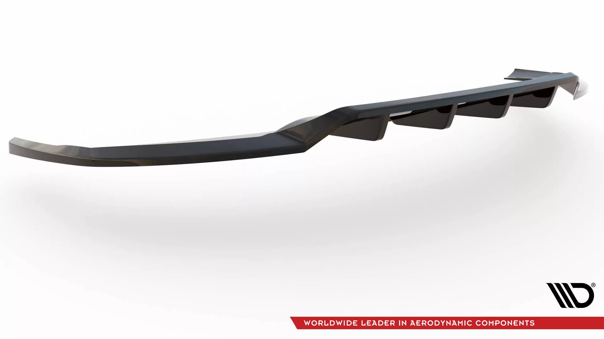 Hinten Splitter (mit Einem Vertikalem Balken) Audi E-tron Schwarz Hochglanz