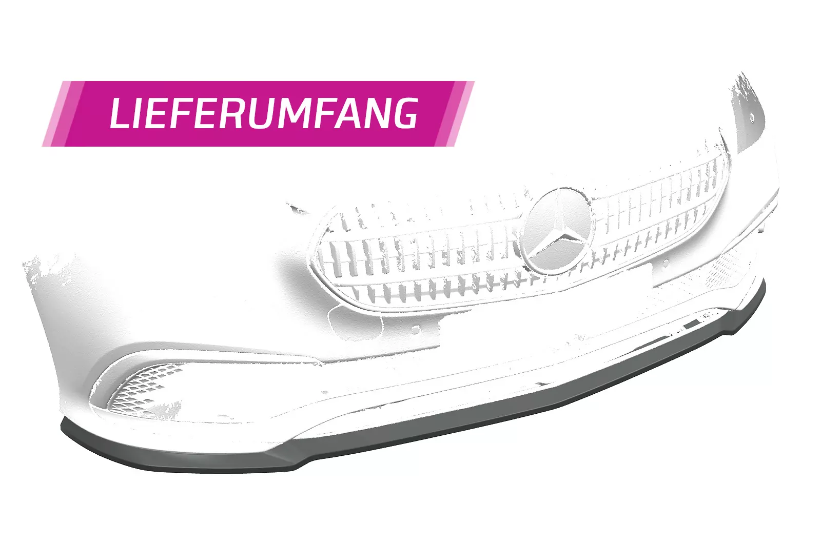 Cup-Spoilerlippe mit ABE für Mercedes-Benz E-Klasse W213/S213 CSL557 Schwarz Strukturiert