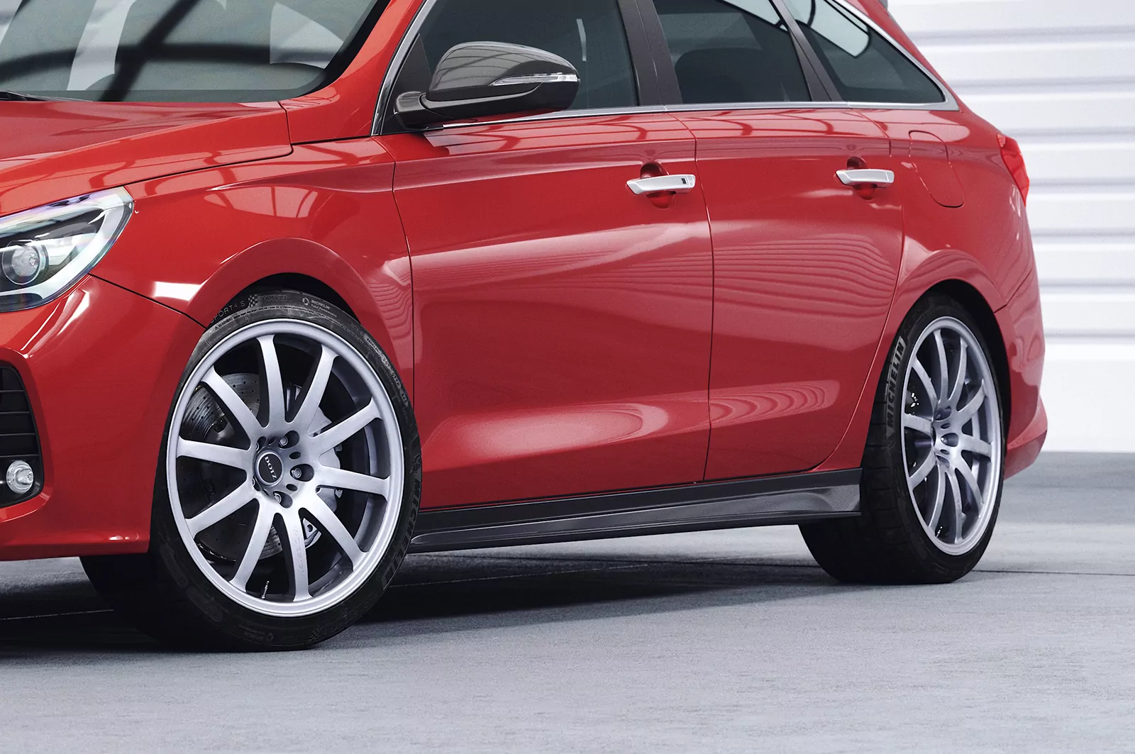 Seitenschweller für Hyundai I30 (PD) CW SS502 Schwarz Strukturiert