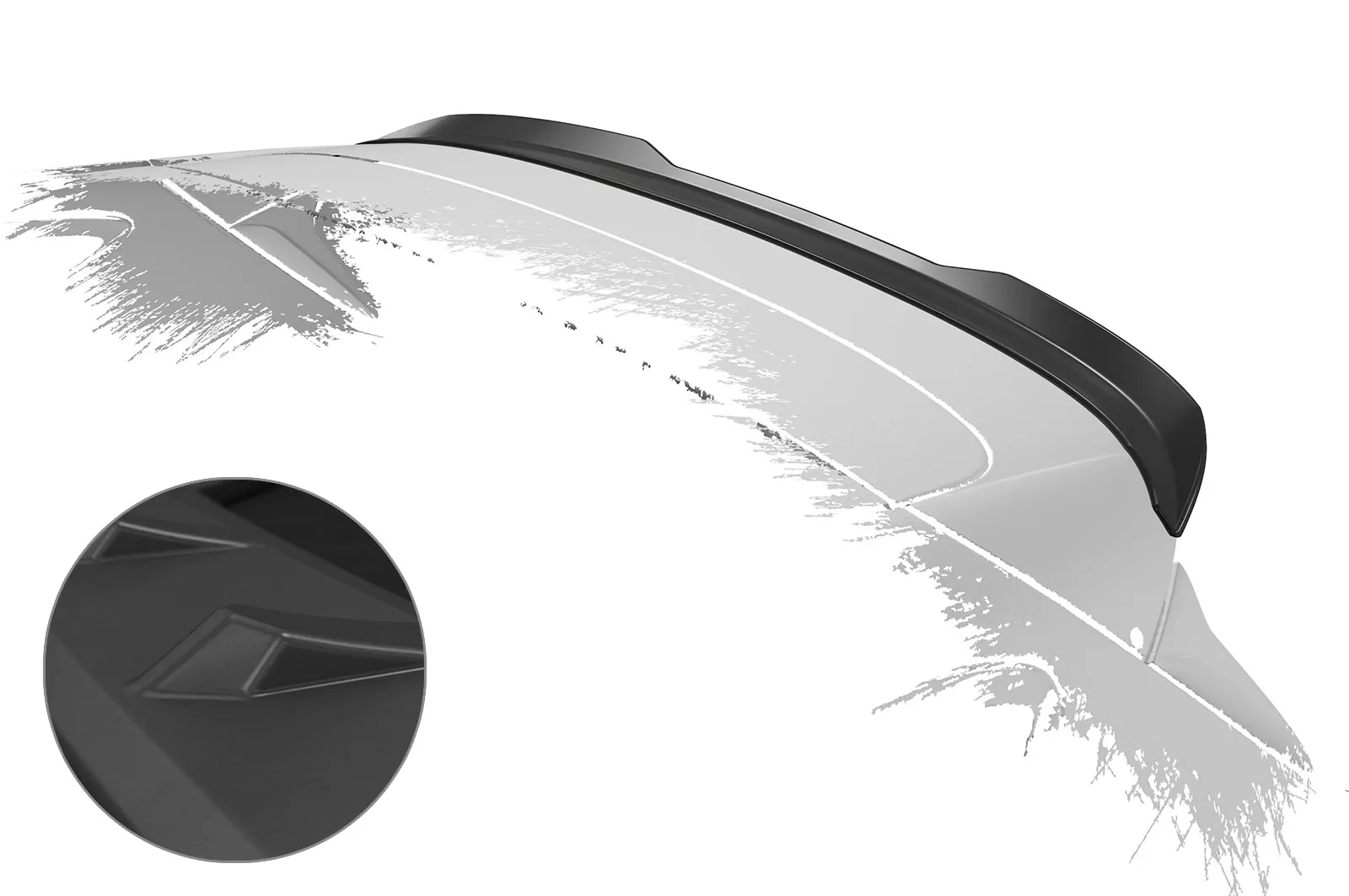 Heckflügel mit ABE für Ford Fiesta MK8 Lackierfreundlich (schwarz matt)