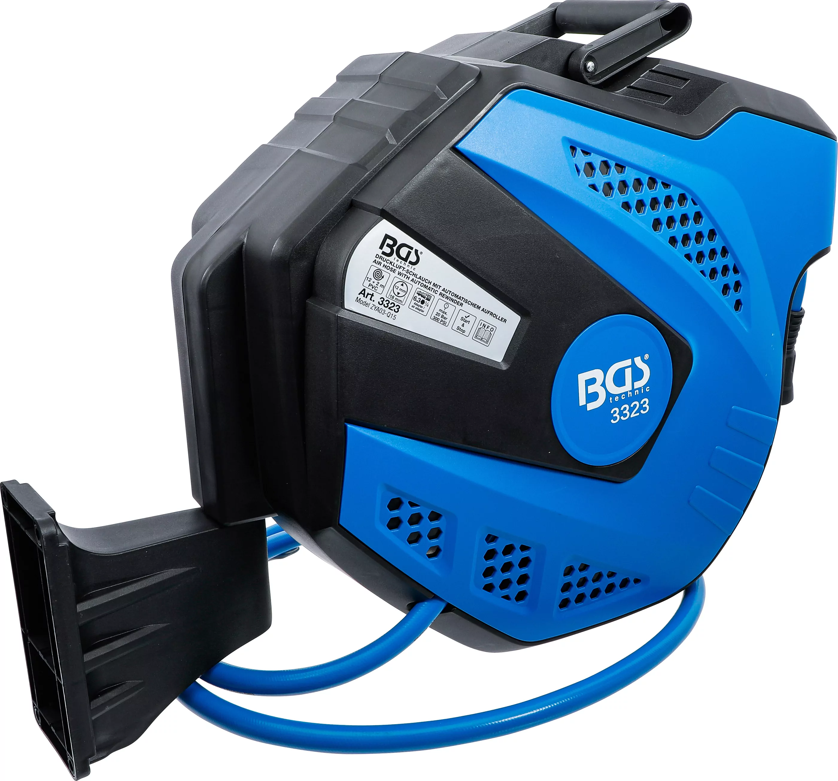 Druckluftschlauch mit Aufroller | automatisch | 12 m + 2 m