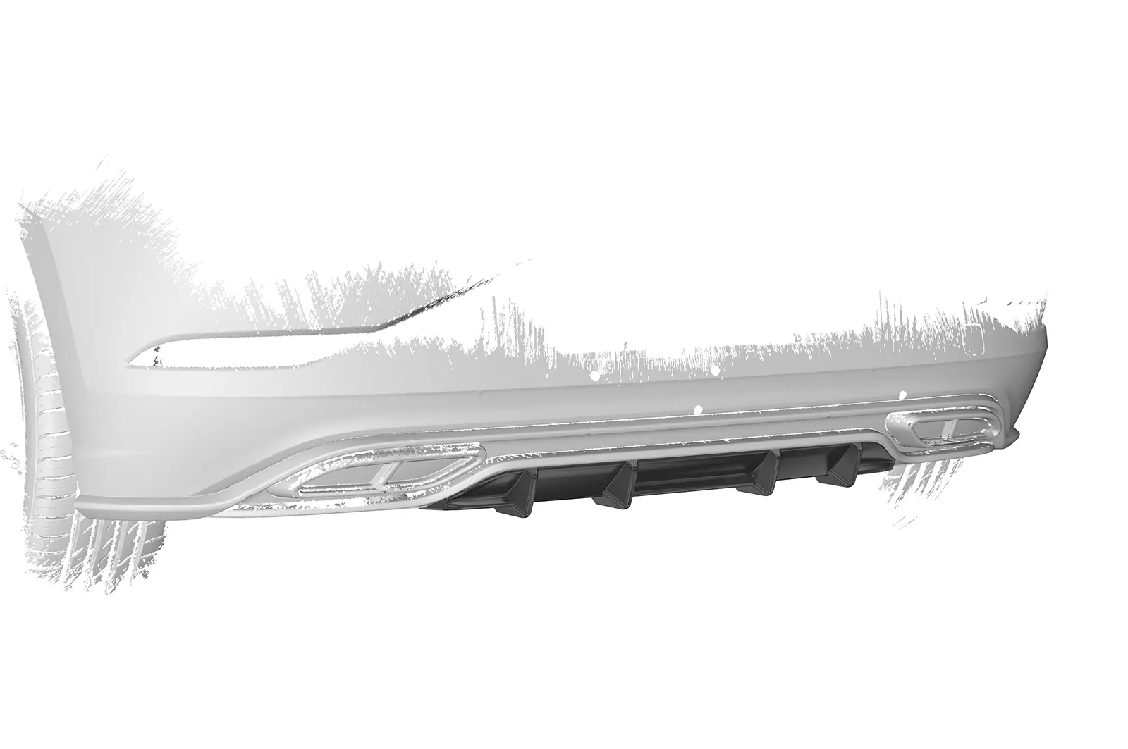 Heckansatz für VW Polo 6 2G (Typ AW) R-Line HA440 Schwarz Strukturiert