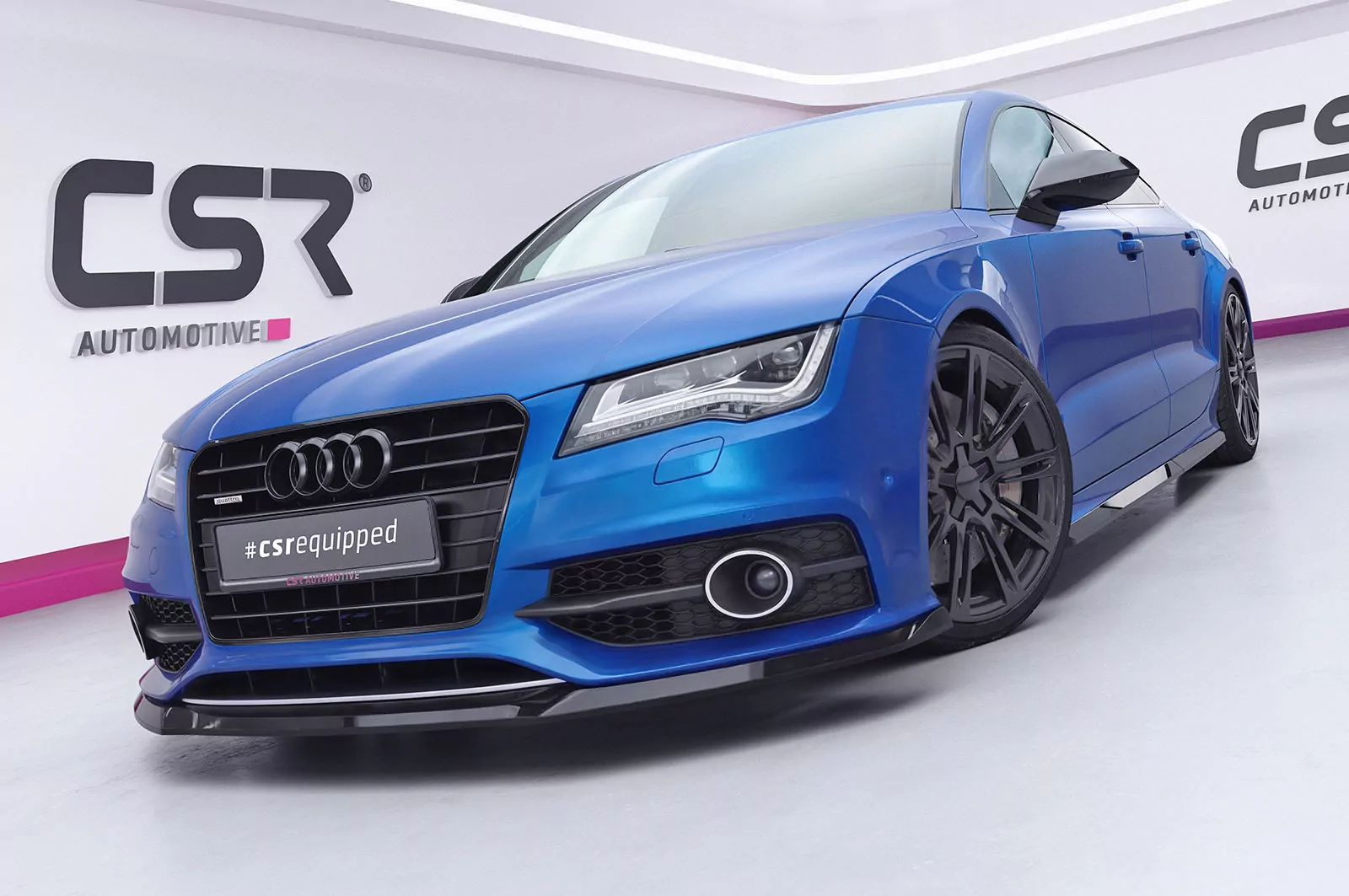 Cup-Spoilerlippe mit ABE für Audi A7 S-Line / S7 C7 (Typ 4G) CSL607 Schwarz Strukturiert