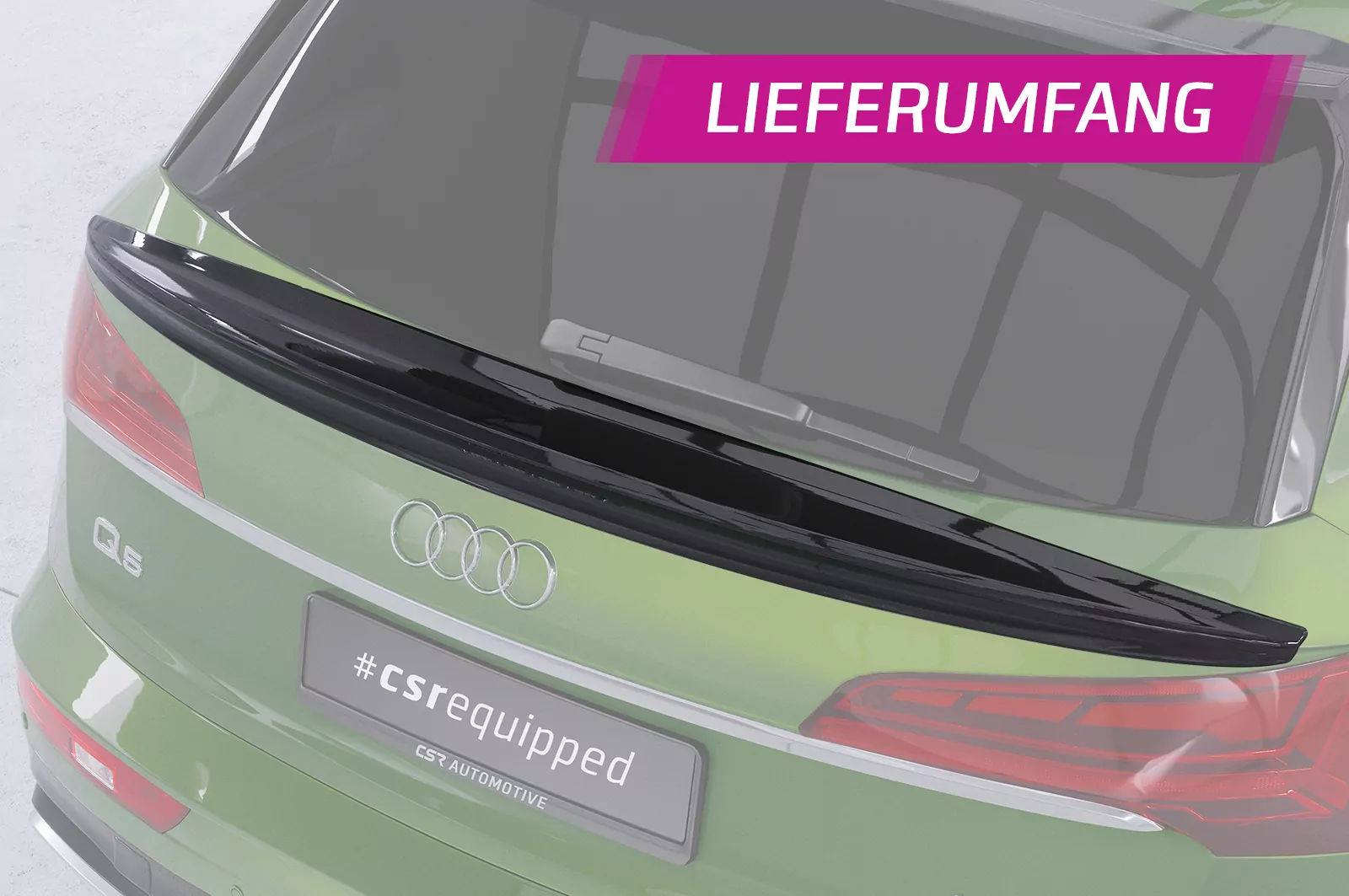 Heckflügel mit ABE für Audi Q5 (FY) HF973 Schwarz Strukturiert
