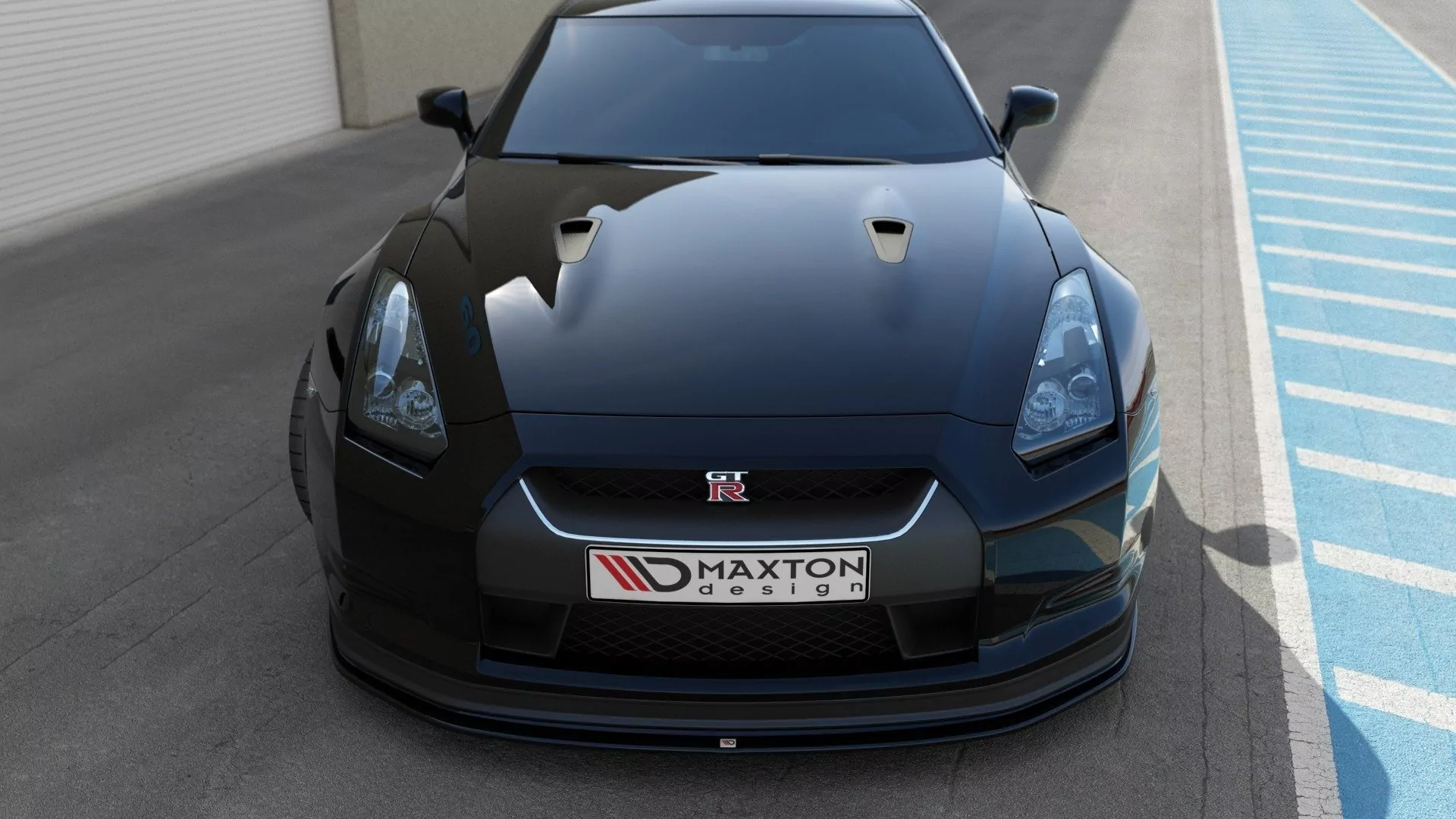 Front Ansatz Passend Für V.2 Passend Für NISSAN GT-R Vor FL R35-SERIE Schwarz Hochglanz Schwarz Hochglanz