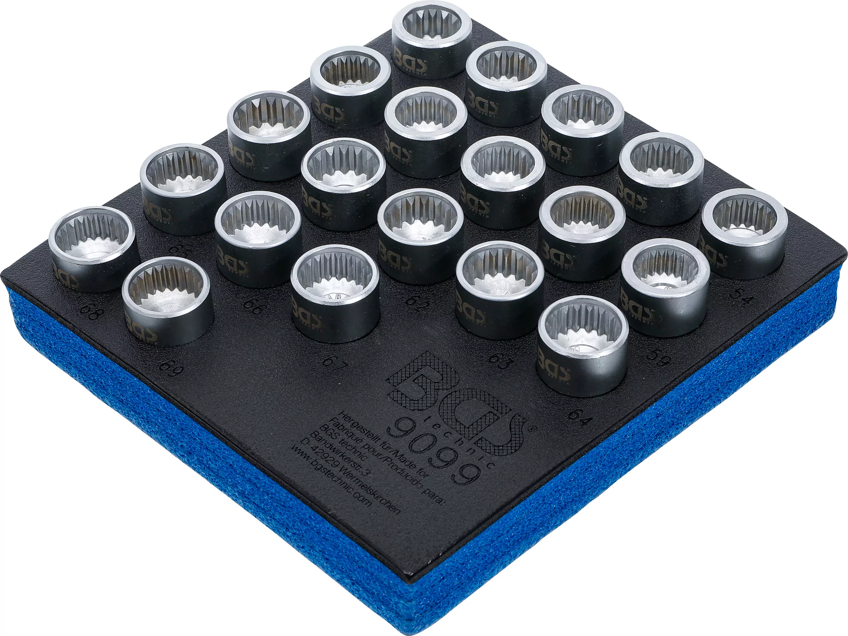 Werkstattwageneinlage 1/6: Felgenschloss-Werkzeugsatz für Porsche und VW Touareg | 20-tlg.