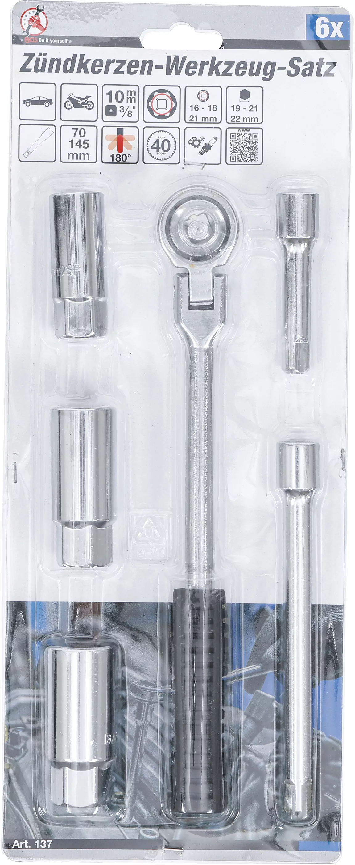 Zündkerzen-Werkzeug-Satz | Antrieb 10 mm (3/8") | 6-tlg.