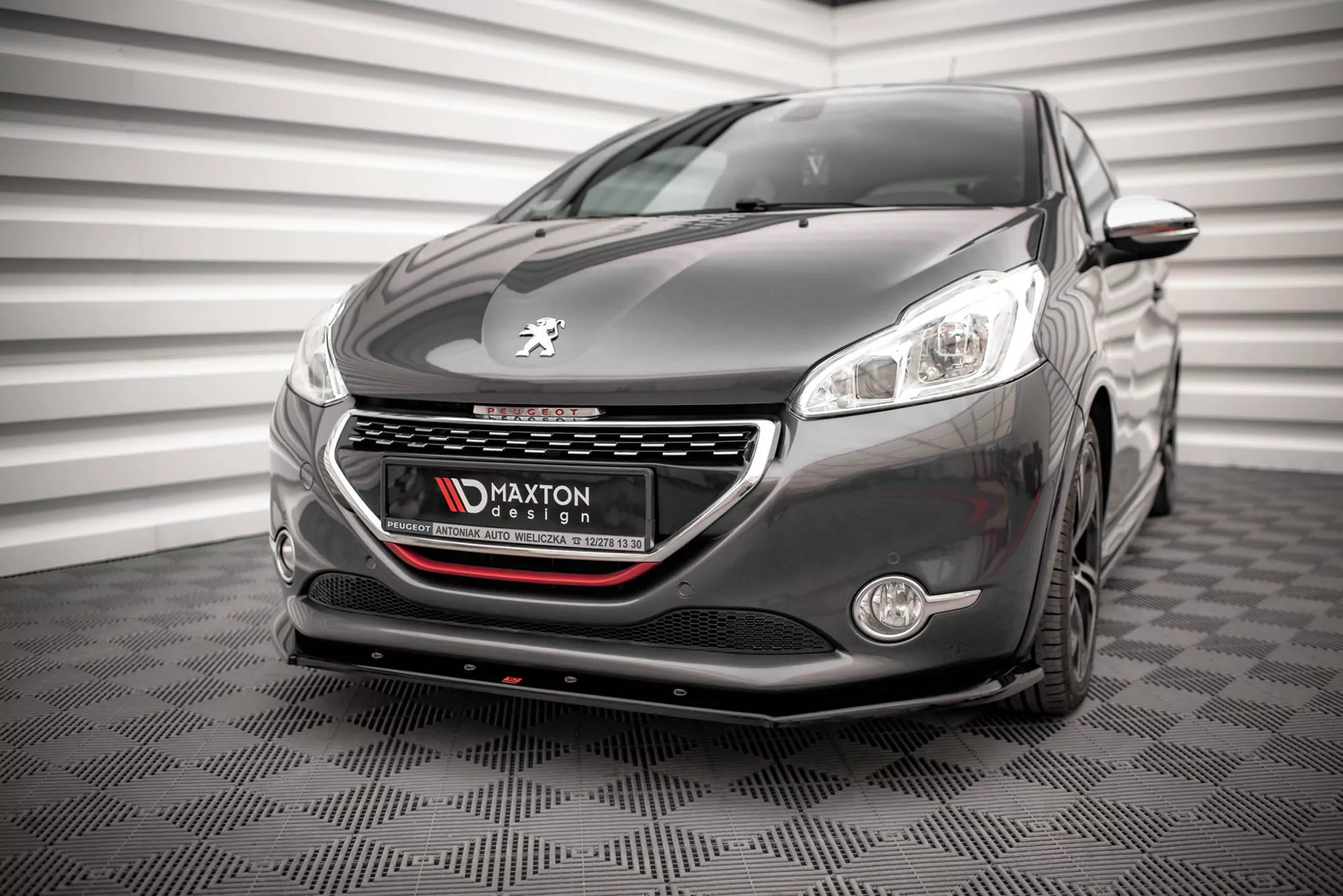 Front Ansatz V.1 Für Peugeot 208 GTi Mk1 Schwarz Hochglanz