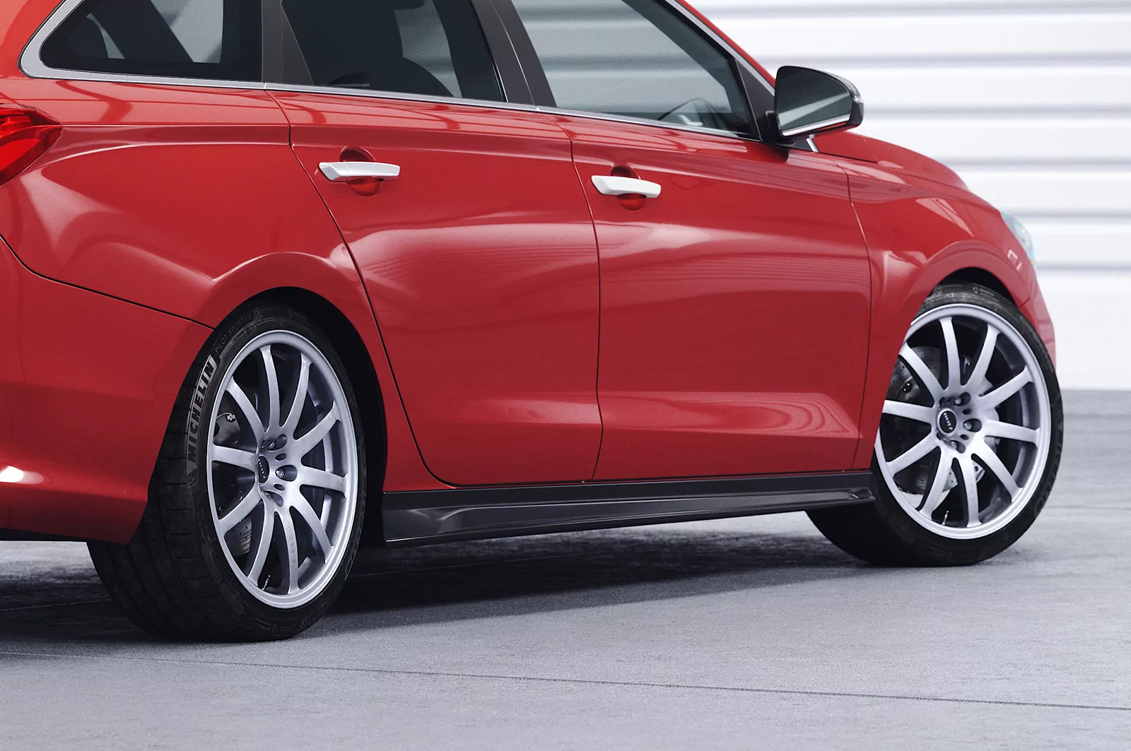 Seitenschweller für Hyundai I30 (PD) CW SS502 Schwarz Strukturiert