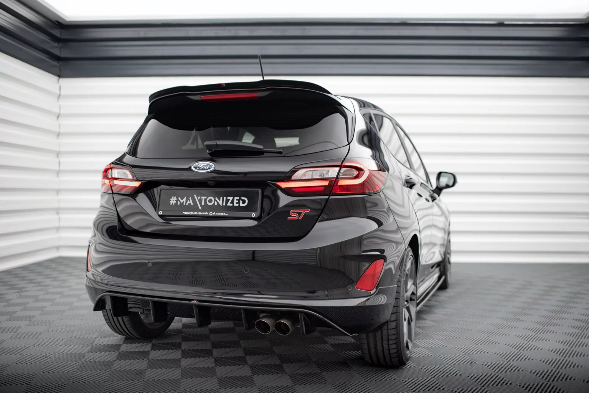 Spoiler CAP Passend Für Passend Für Ford Fiesta Mk8 ST/ST-Line Schwarz Hochglanz Schwarz Hochglanz