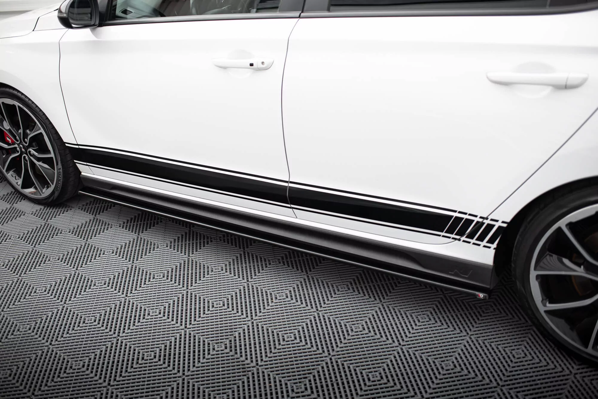 Seitenschweller Ansatz Passend Für Passend Für HYUNDAI I30 Mk3 N  Schwarz Hochglanz Schwarz Hochglanz