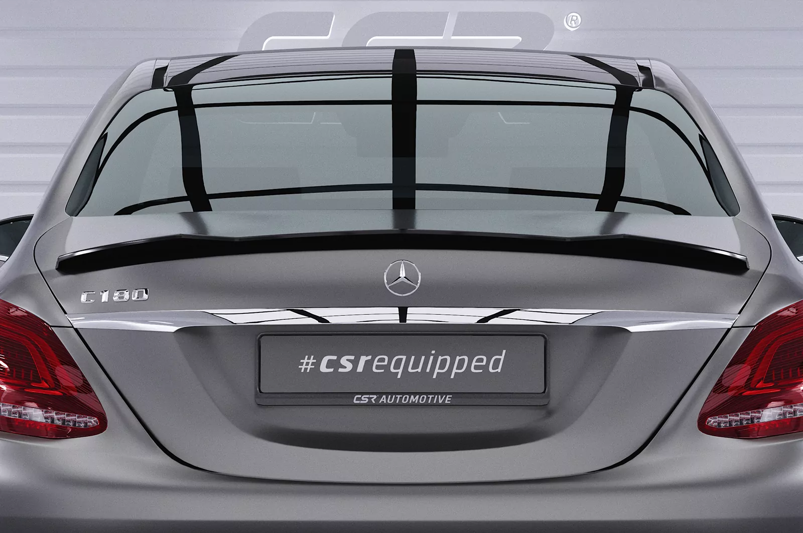 Heckflügel mit ABE für Mercedes Benz C-Klasse W205 HF813 Schwarz Strukturiert