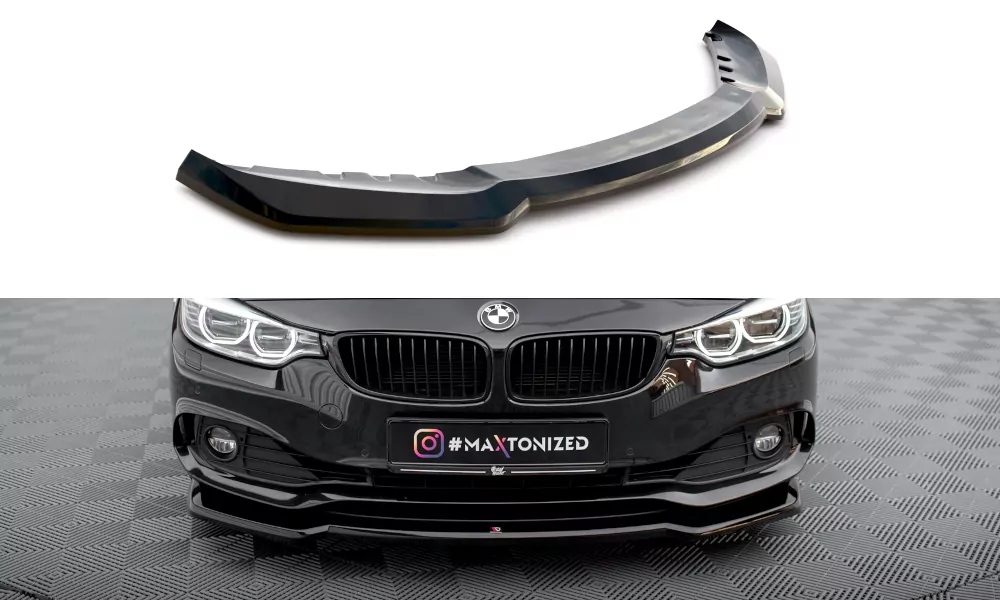 Front Ansatz V.1 Für BMW 4er Coupe / Gran Coupe / Cabrio F32 / F36 / F33 Schwarz Hochglanz