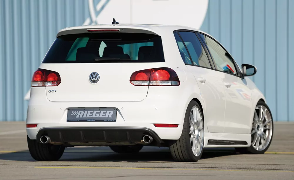 Rieger Heckeinsatz glanz schwarz für VW Golf 6 GTI 5-tür.