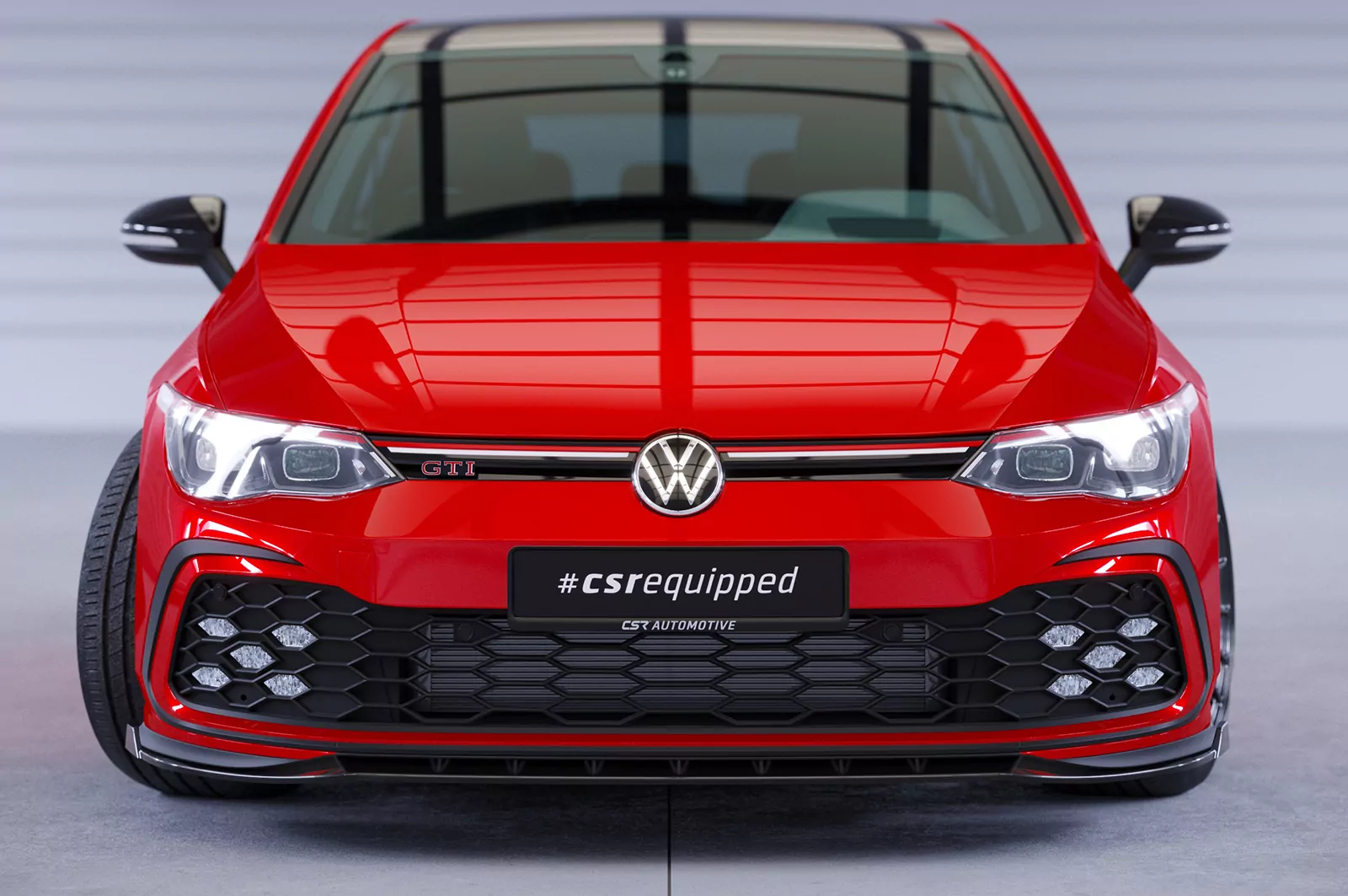 Cup-Spoilerlippe mit ABE für VW Golf 8 (Typ CD) GTI/GTD/GTE/R-Line CSL466 Schwarz Strukturiert