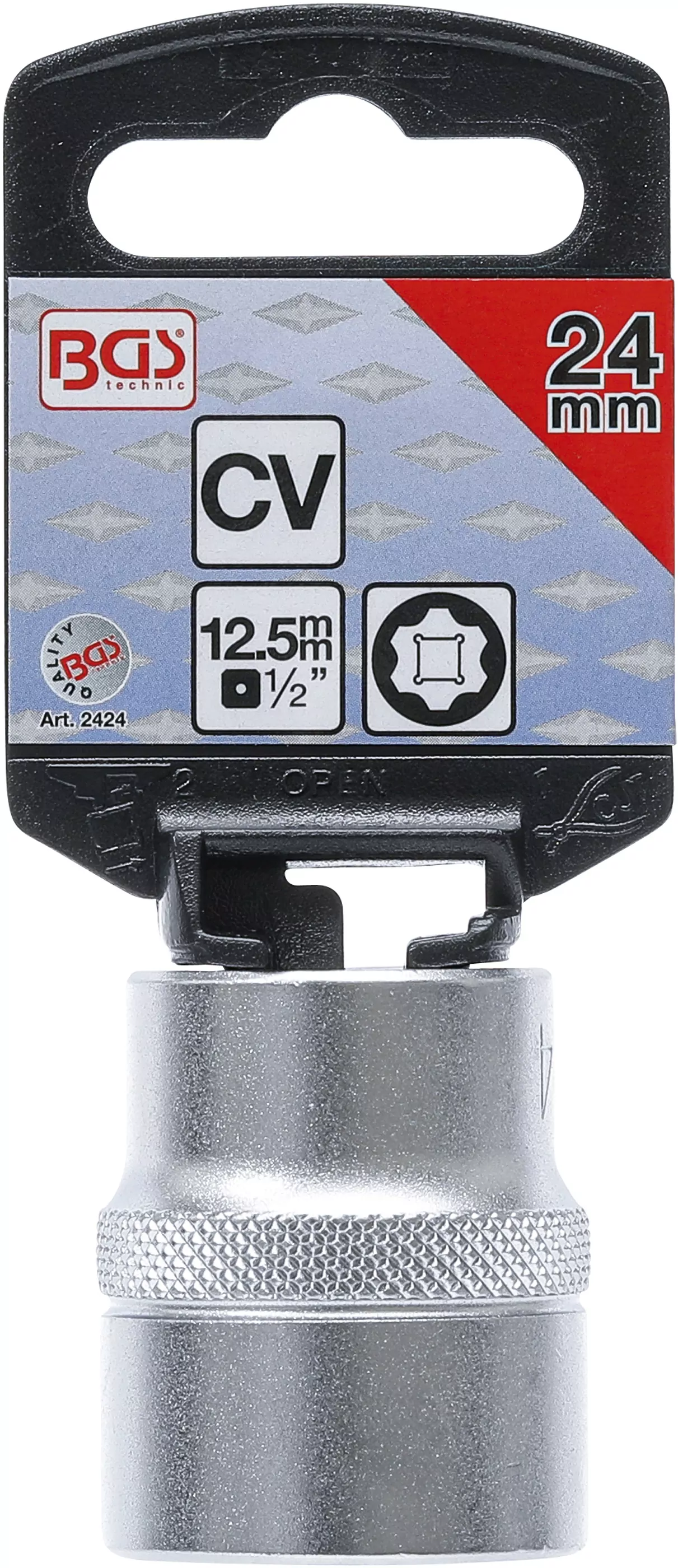 Steckschlüssel-Einsatz Super Lock | Antrieb Innenvierkant 12,5 mm (1/2") | SW 24 mm