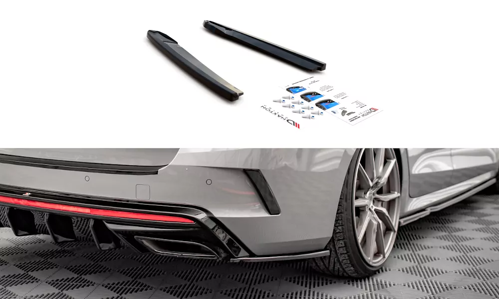 Heck Ansatz Flaps Diffusor V.3 Für Skoda Octavia RS Liftback / Combi Mk4 Facelift Schwarz Hochglanz