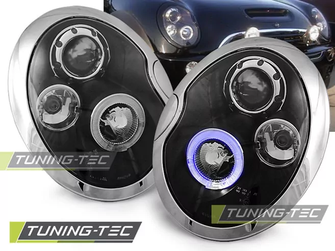 HEADLIGHTS ANGEL EYES BLACK fits BMW MINI (COOPER) 05.01-10.06  