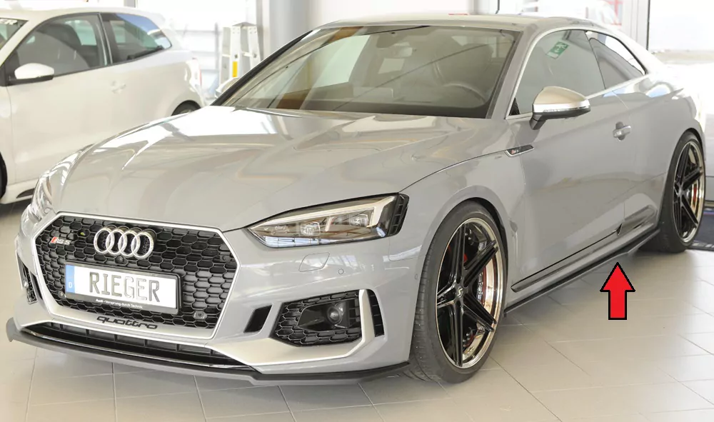 Rieger Seitenschweller rechts ansatz matt schwarz für Audi RS5 (B9/F5) Coupe 03.17-02.20 (bis Facelift)