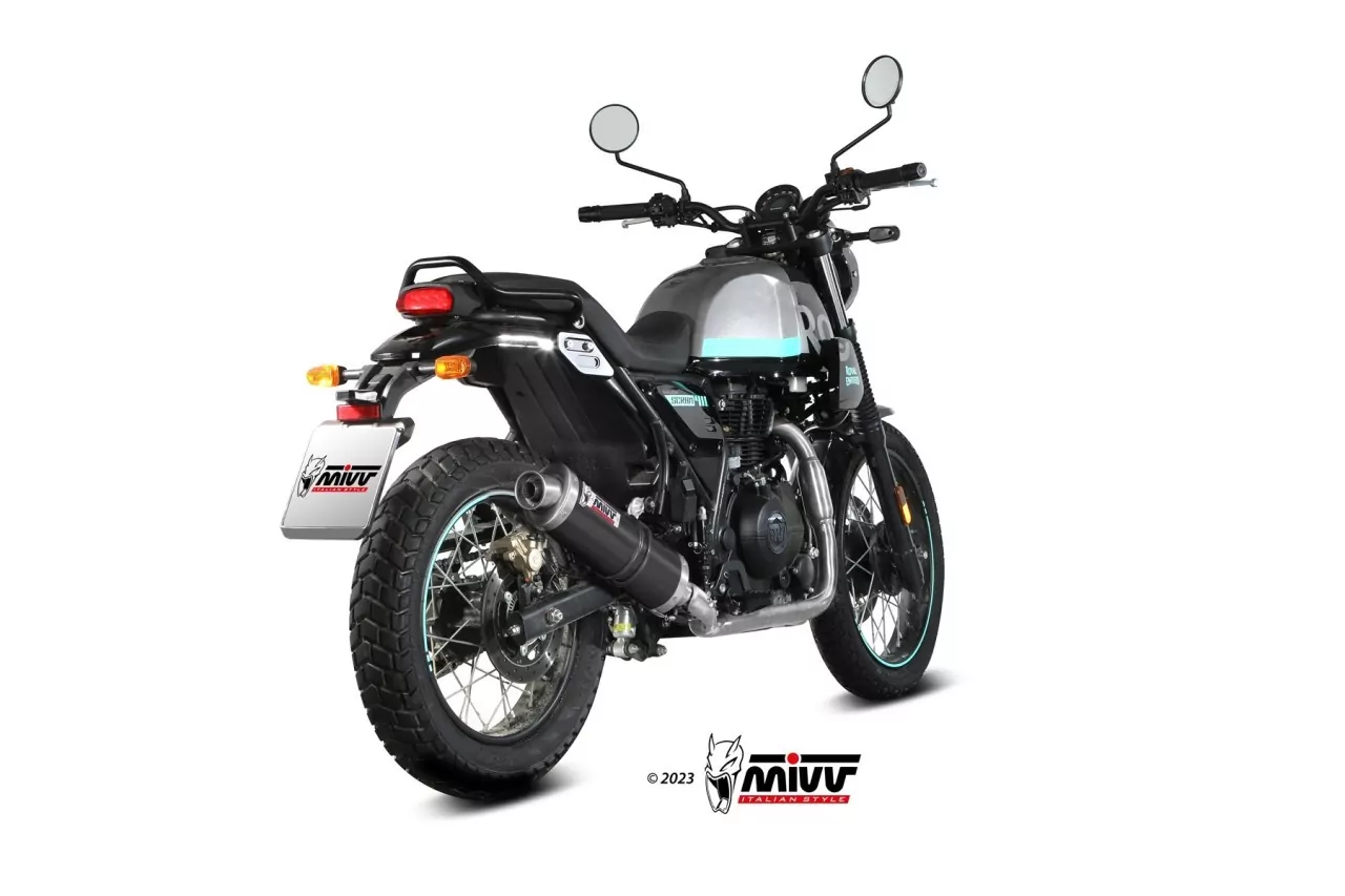 MIVV Oval Edelstahl Schwarz ROYAL ENFIELD SCRAM 411-HIMALAYAN 22-24