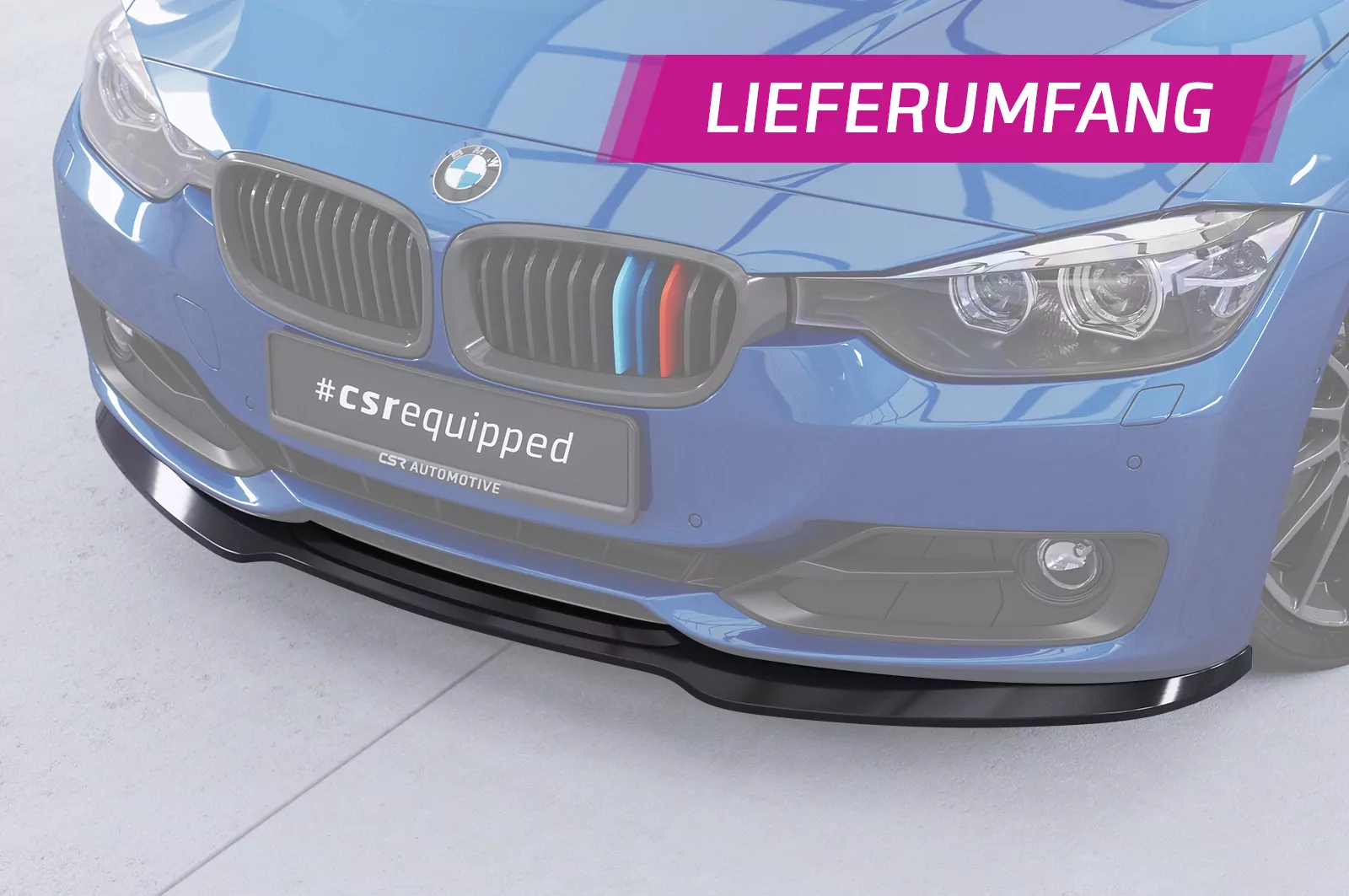 Cup-Spoilerlippe mit ABE für BMW 3er (F30 / F31) CSL506 Schwarz Strukturiert