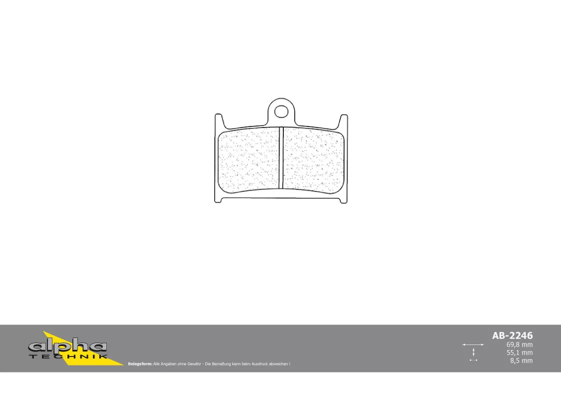 ALPHA TECHNIK Bremsbelag Racing ohne ABE