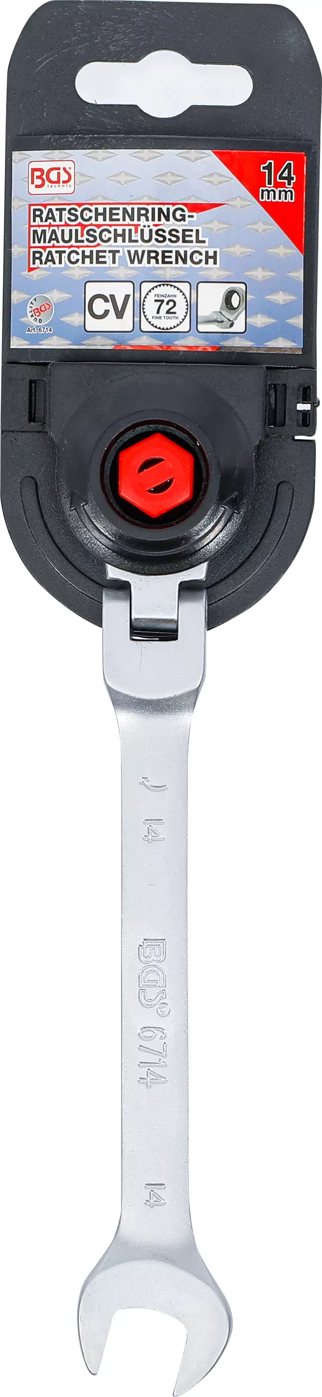 Ratschenring-Maulschlüssel | abwinkelbar | SW 14 mm