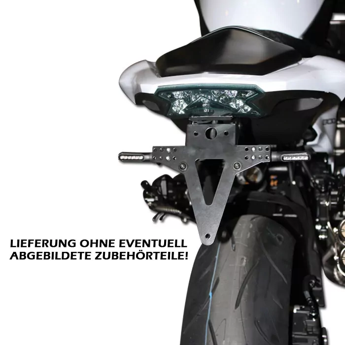 Kennzeichenhalter Kawasaki Z800 / Z800e, 13-16, Verstellbar, Schwarz, Inkl. Reflektorhalter
