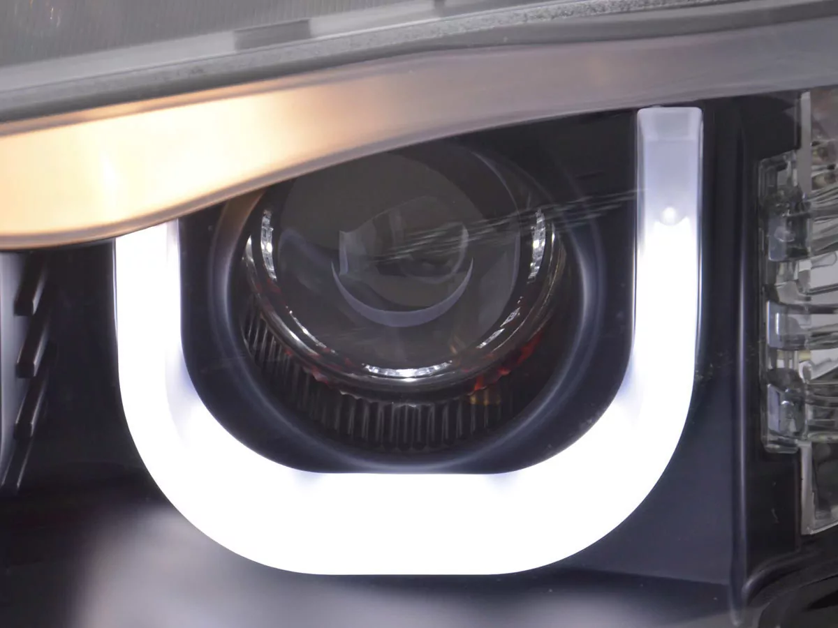 Scheinwerfer Set Angel Eyes BMW 3er E46 Limo/Touring Bj. 02-05 schwarz