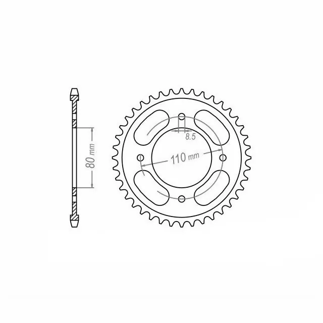 ENUMA Kettensatz 428 HO für Honda CB125F 2021-