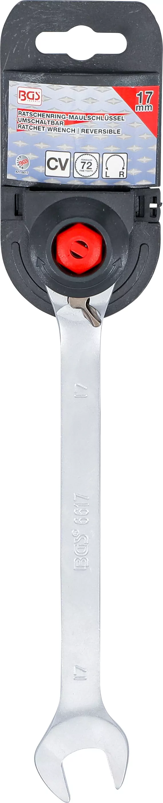 Ratschenring-Maulschlüssel | umschaltbar | SW 17 mm