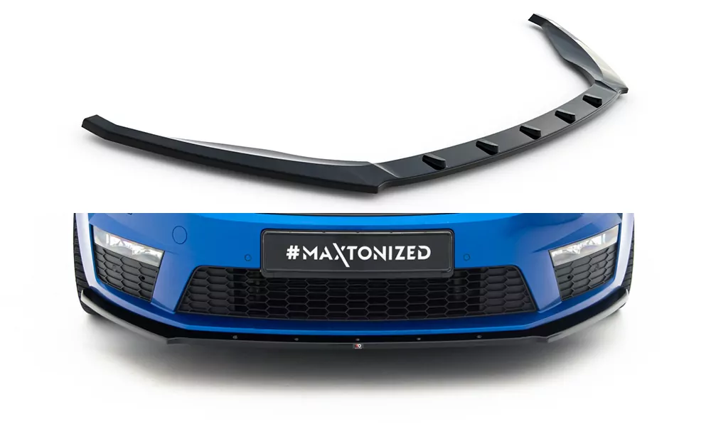 Front Ansatz V.1 Für Skoda Octavia RS Mk3 Schwarz Hochglanz