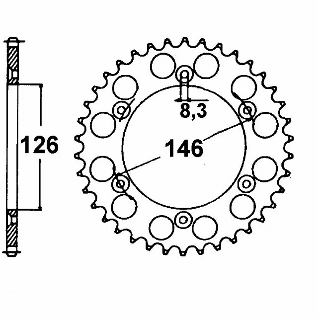 EK-Chain Kettensatz 520DEX für Suzuki DR350SE ab Modelljahr 1996- Typ SK42B