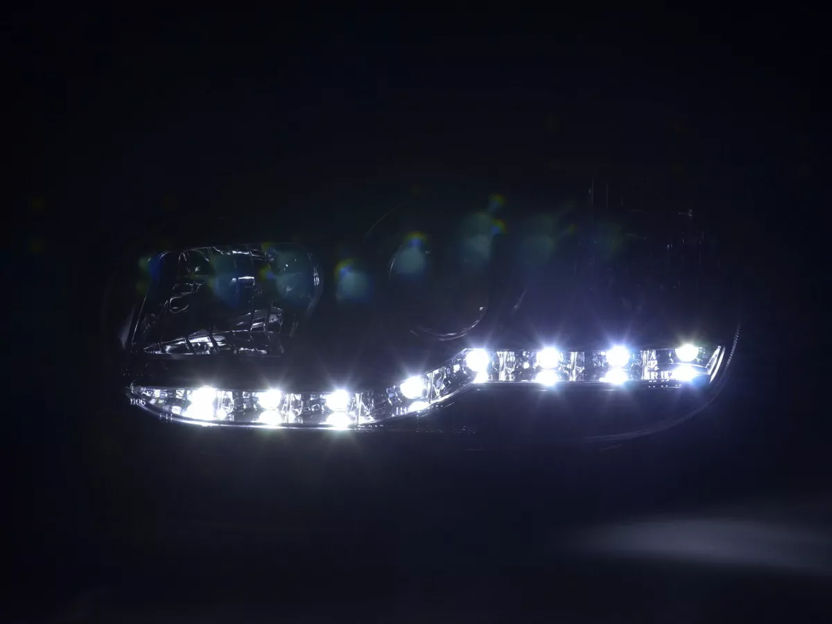 Scheinwerfer Set Daylight LED TFL-Optik VW Golf 4 Typ 1J Bj. 98-03 schwarz für Rechtslenker