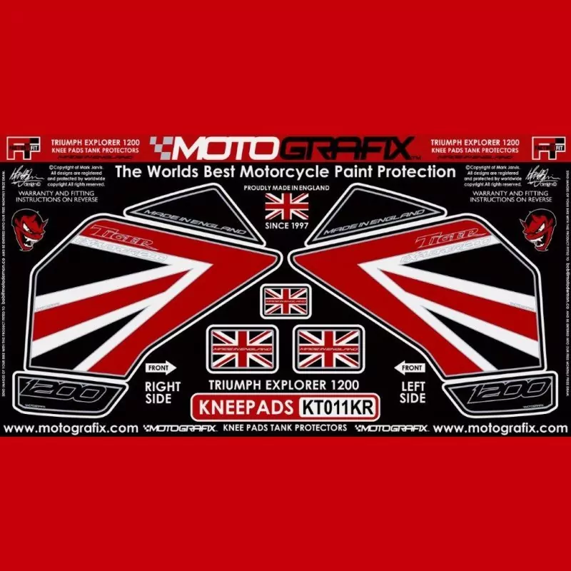 Motografix Tankschutz Knie Pads Triumph TIGER 1200 2012-2017 KT011KR