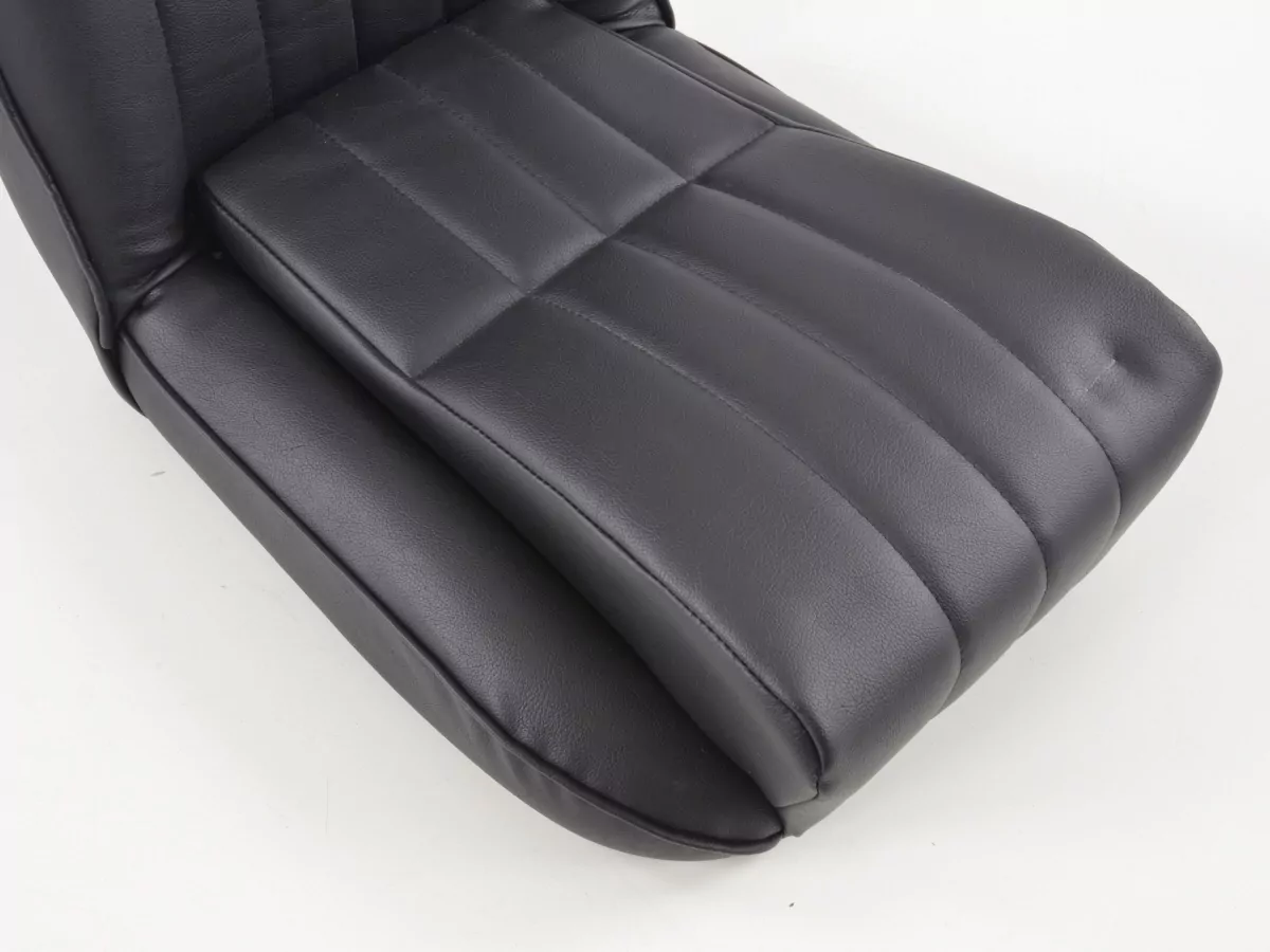 FK Oldtimersitze Auto Vollschalensitze Set Classic 4 schwarz mit Kopfstütze und Laufschienen