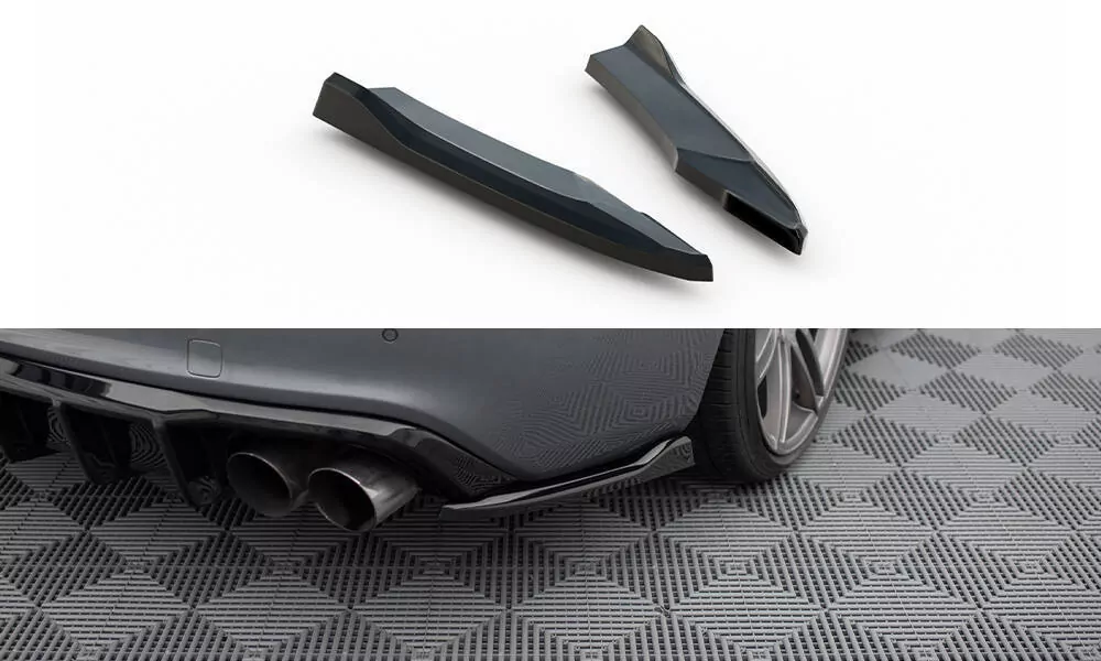 Heck Ansatz Flaps Diffusor Für Audi S5 / A5 S-Line Coupe 8T Facelift Schwarz Hochglanz