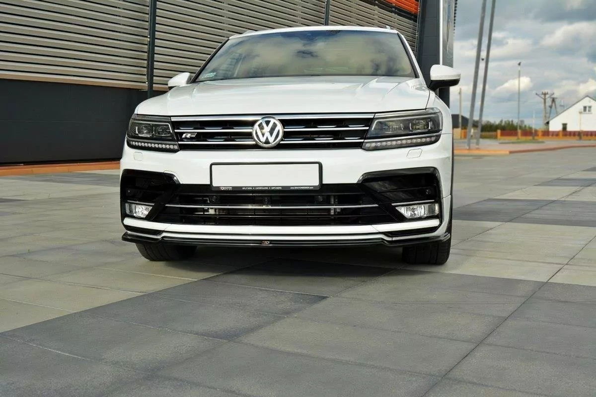 Front Ansatz Passend Für Passend Für Vw Tiguan Mk2 R-Line Schwarz Hochglanz Schwarz Hochglanz