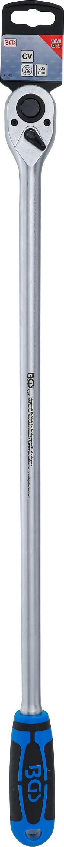 Umschaltknarre | extra lang | Abtrieb Außenvierkant 12,5 mm (1/2") | 605 mm