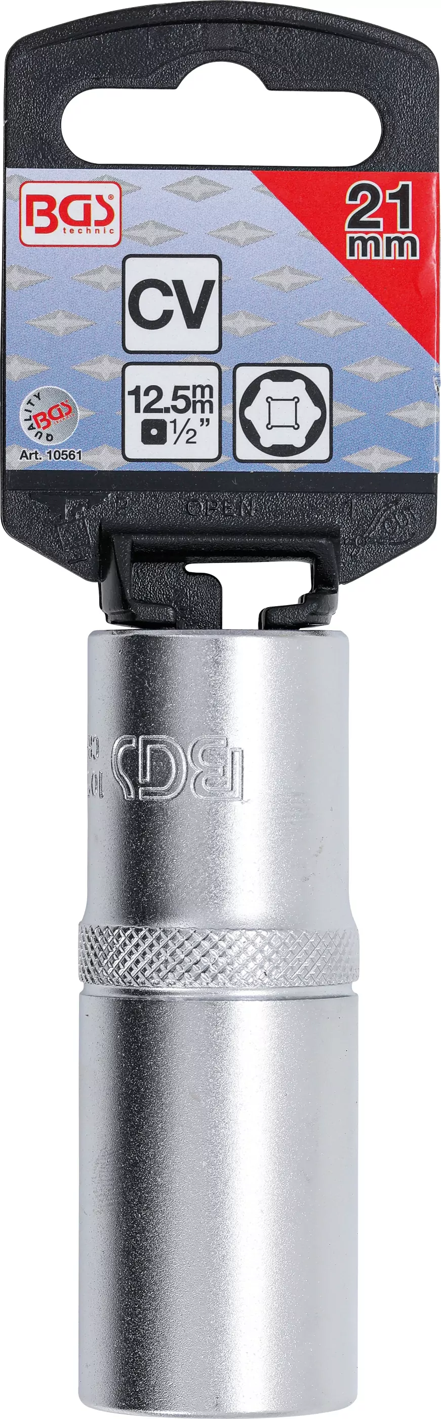 Steckschlüssel-Einsatz Sechskant, tief | Antrieb Innenvierkant 12,5 mm (1/2") | SW 21 mm