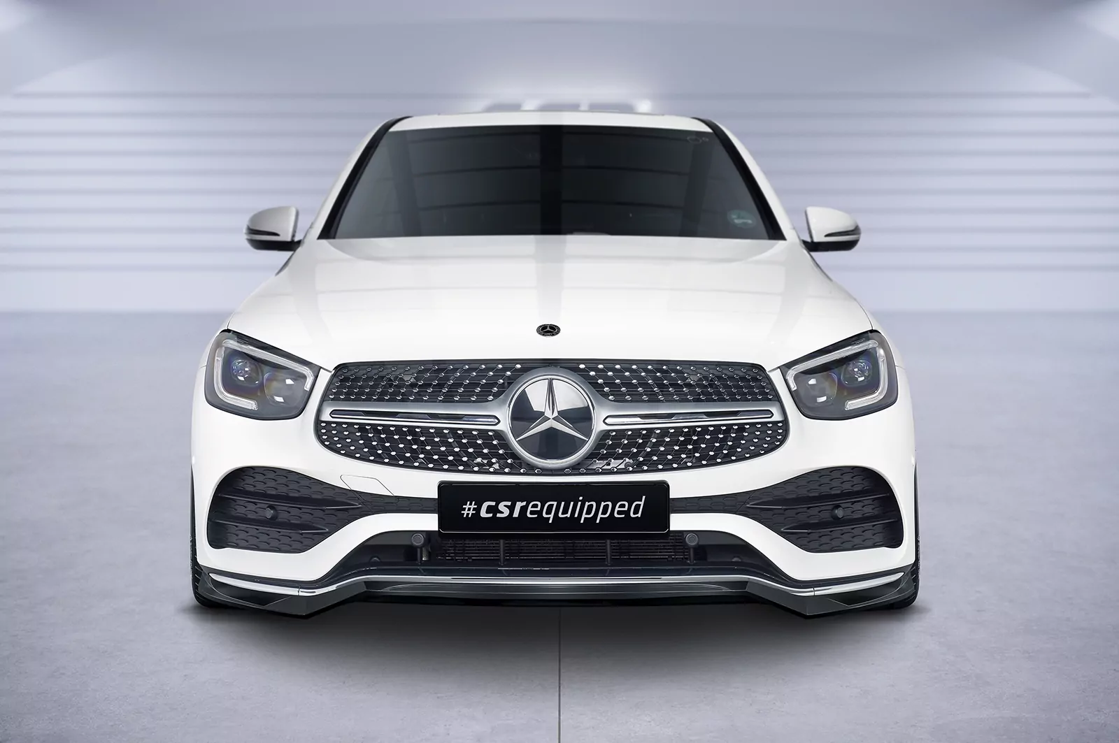 Cup-Spoilerlippe mit ABE für Mercedes Benz GLC (C253/X253) AMG-Line CSL573 Schwarz Strukturiert