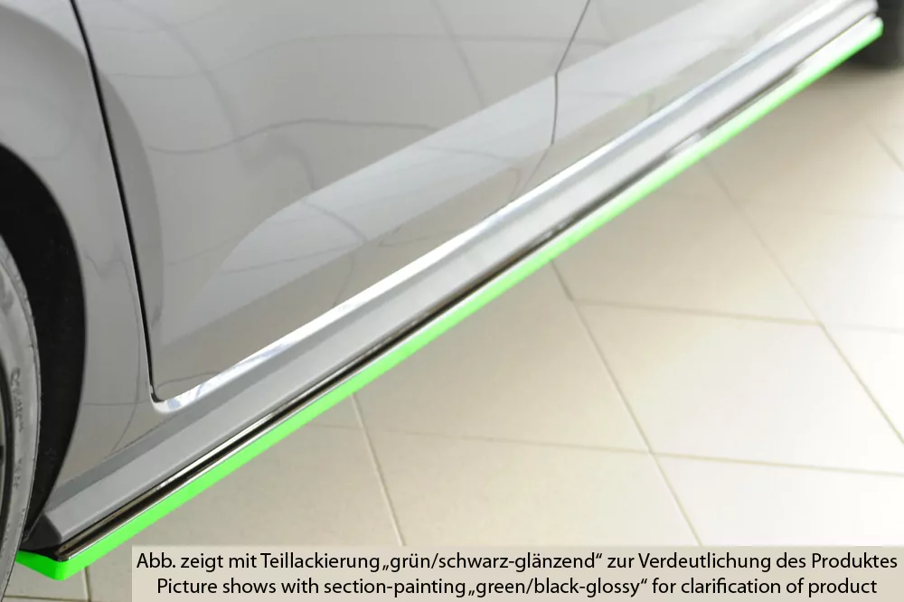 Rieger Seitenschweller rechts ansatz glanz schwarz für VW Polo (AW) R-Line 5-tür. 06.21- (ab Facelift)