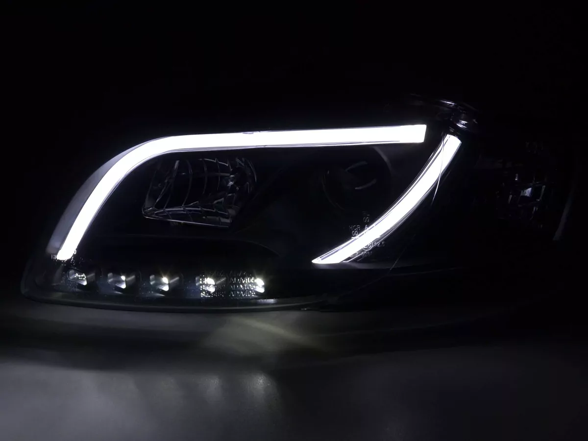 Scheinwerfer Set Daylight LED Tagfahrlicht Audi A4 Typ 8E  05-07 schwarz
