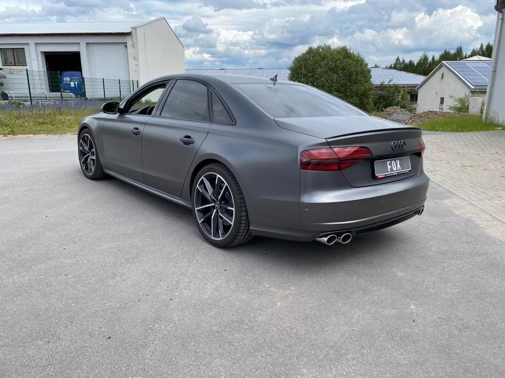 Audi S8 Typ 4H mit Abgasklappen  Endschalldämpfer rechts/links zweiflutig - 2x100x77 Typ 38 rechts/links